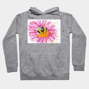 Bumble bee and Pink Flower Hoodie